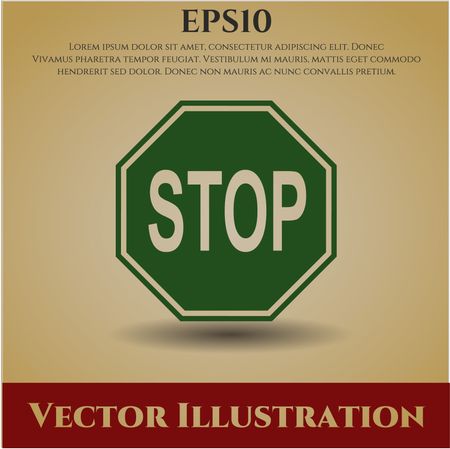 stop icon vector symbol flat eps jpg app web concept website