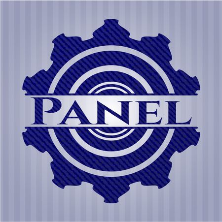 Panel jean or denim emblem or badge background