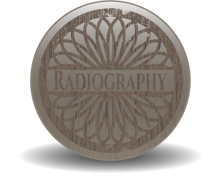 Radiography realistic wood emblem