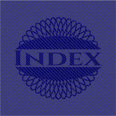 Index emblem with denim high quality background