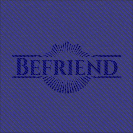 Befriend emblem with denim texture