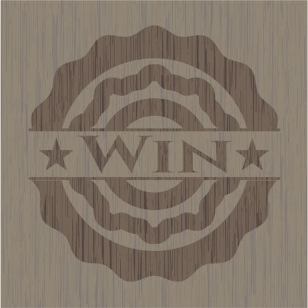 Win vintage wood emblem
