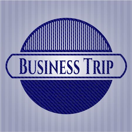 Business Trip jean or denim emblem or badge background