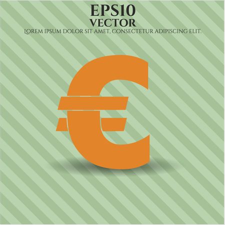 euro icon vector symbol flat eps jpg app web concept website