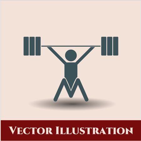 Snatch olympic weightlifting icon vector symbol flat