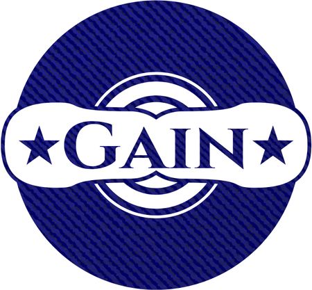 Gain jean or denim emblem or badge background