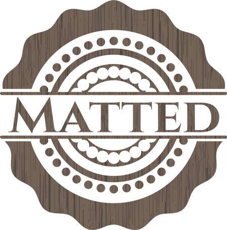 Matted retro style wooden emblem