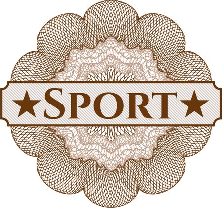 Sport inside money style emblem or rosette