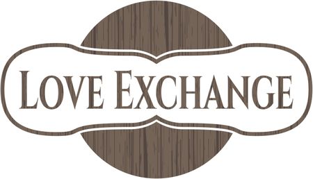 Love Exchange wood icon or emblem