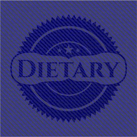 Dietary jean or denim emblem or badge background