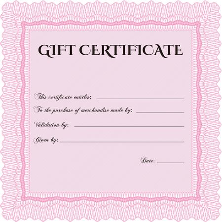 Retro Gift Certificate. Customizable, Easy to edit and change colors. With background. Good design. 