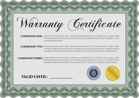 Warranty template. Customizable, Easy to edit and change colors. With background. Good design. 
