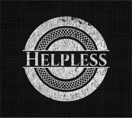 Helpless written on a blackboard