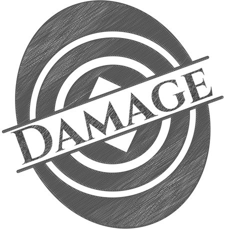 Damage pencil strokes emblem