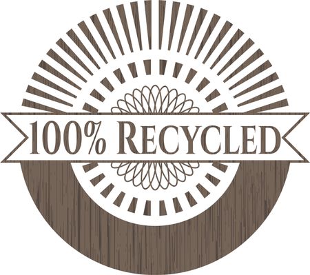 100% Recycled vintage wooden emblem