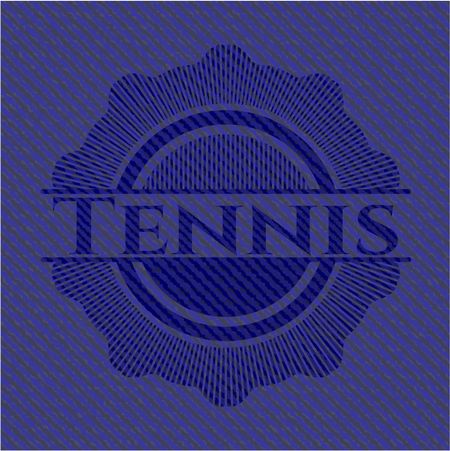 Tennis emblem with jean high quality background