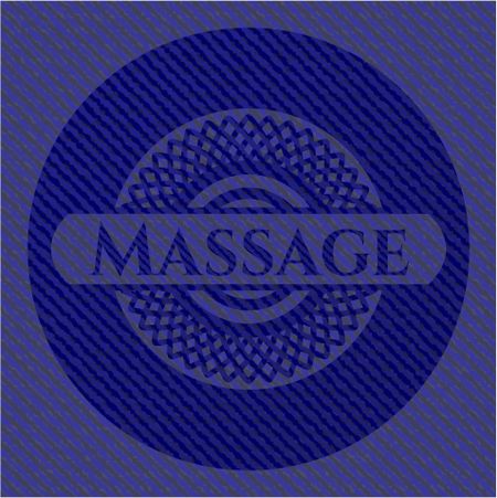 Massage emblem with jean high quality background