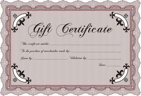 Retro Gift Certificate. Customizable, Easy to edit and change colors. Good design. With background. 