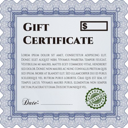 Gift certificate. Nice design. Easy to print. Detailed. 