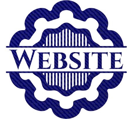 Website emblem with jean background