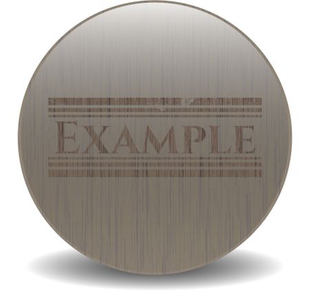 Example badge with wooden background