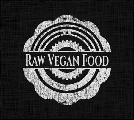 Raw Vegan Food on blackboard