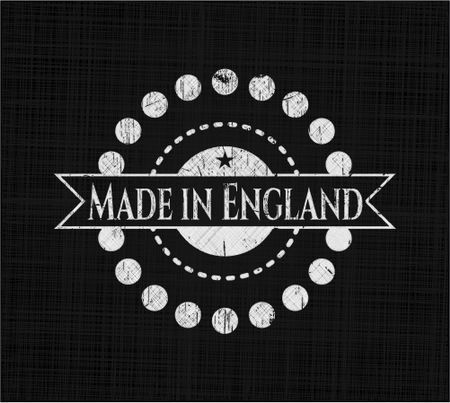 Made in England chalkboard emblem written on a blackboard