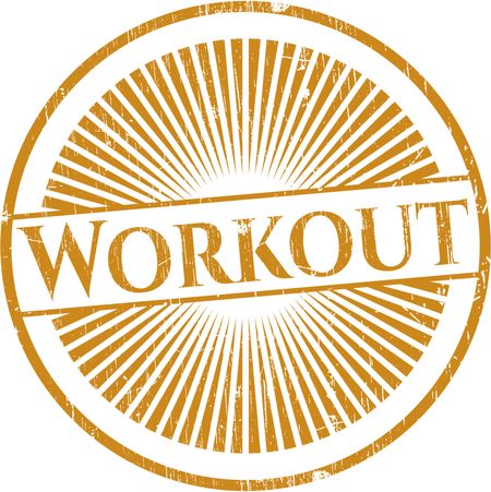 Workout rubber stamp with grunge texture