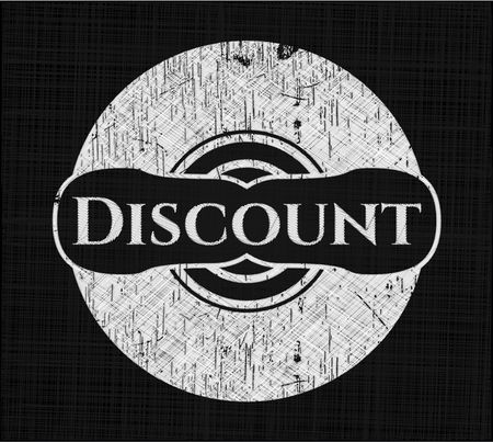 Discount chalk emblem, retro style, chalk or chalkboard texture