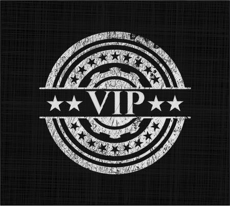 VIP chalk emblem, retro style, chalk or chalkboard texture