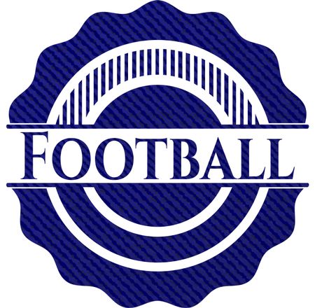 Football emblem with denim high quality background