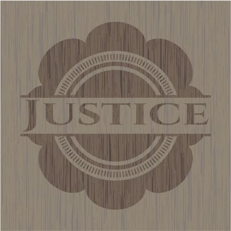 Justice wooden emblem. Retro