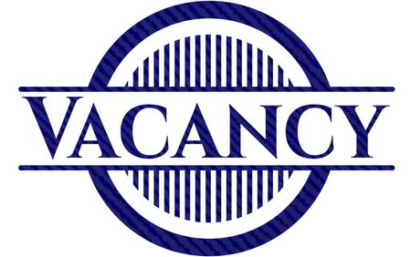 Vacancy emblem with jean high quality background