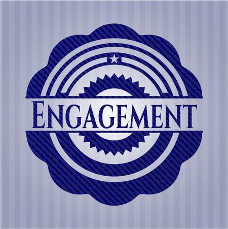 Engagement emblem with jean texture