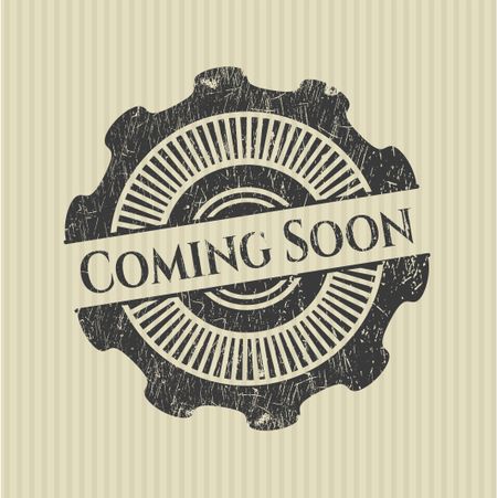 Coming Soon rubber stamp with grunge texture