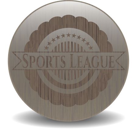 Sports League wooden emblem. Retro