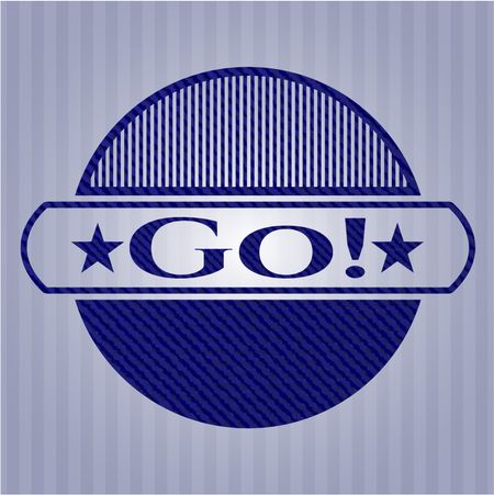 Go! emblem with jean high quality background