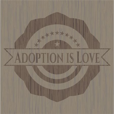 Adoption is Love wood icon or emblem