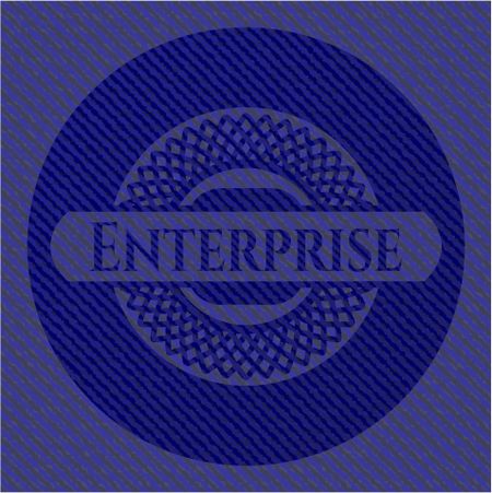 Enterprise badge with jean texture
