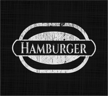 Hamburger chalk emblem, retro style, chalk or chalkboard texture