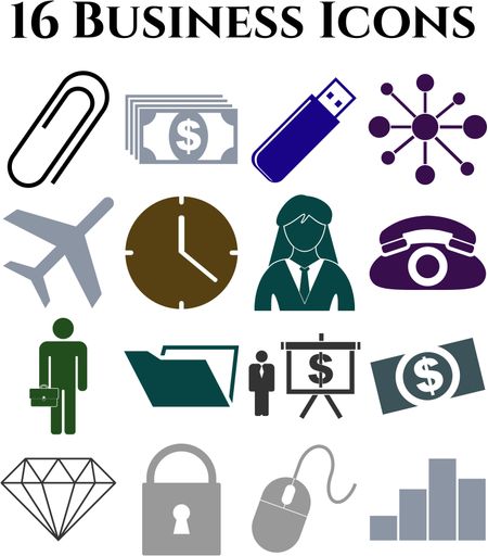 16 businessicon set. Quality Icons.