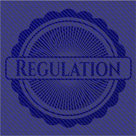 Regulation emblem with jean background