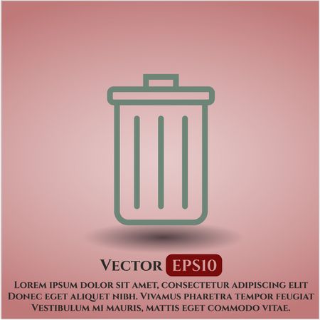 trash can icon vector symbol flat eps jpg app web concept