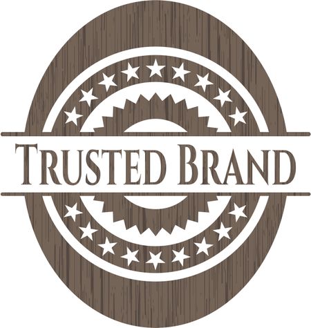 Trusted Brand realistic wooden emblem