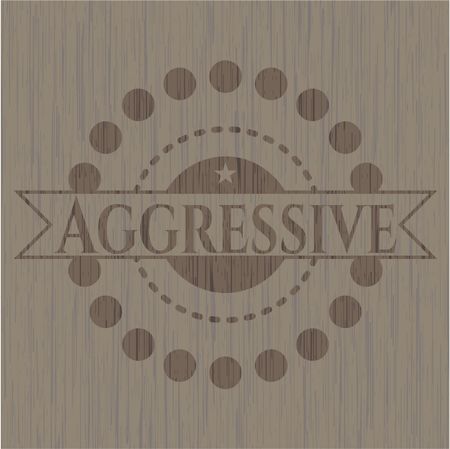 Aggressive retro style wood emblem