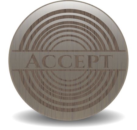 Accept retro wooden emblem
