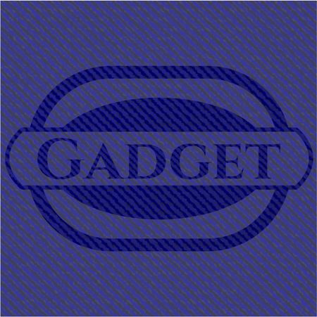 Gadget emblem with denim high quality background