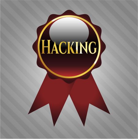 Hacking gold shiny badge
