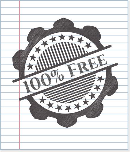 100% Free emblem drawn in pencil
