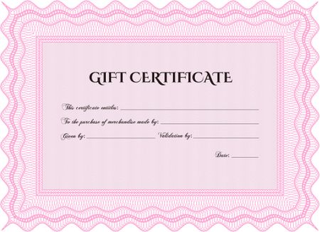 Retro Gift Certificate. Customizable, Easy to edit and change colors. Good design. With complex background. 